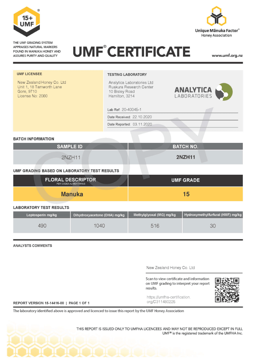 Manuka Honey UMF™ 15+ | MGO 514+