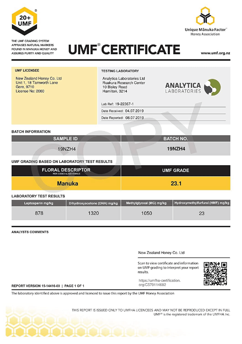 Manuka Honey UMF™ 20+ | MGO 829+