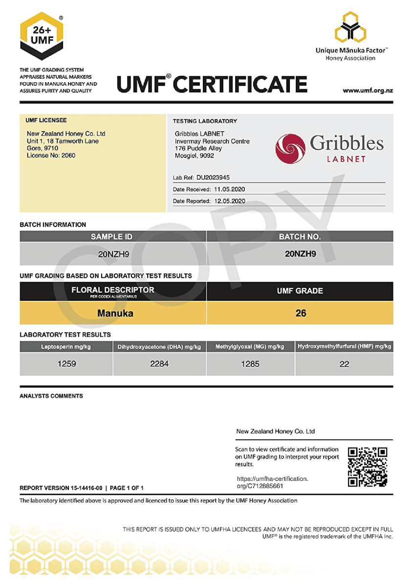 سل مانوكا UMF™ 26+ | MGO 1282+