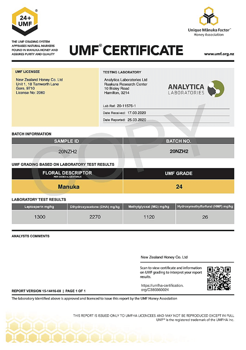 سل مانوكا UMF™ 24+ | MGO 1122+