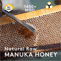 Honeycomb being uncapped, illustrating Natural Raw UMF 28+ MGO 1450+ Manuka honey